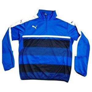 Puma Men Sweater Quarter-Zip - XXL - Blue & White
